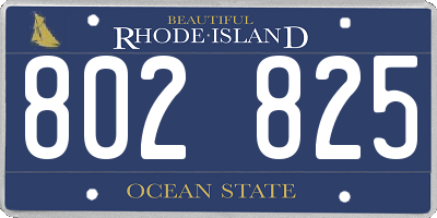 RI license plate 802825