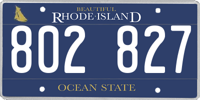 RI license plate 802827
