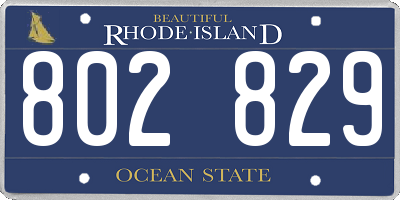 RI license plate 802829