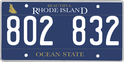 RI license plate 802832
