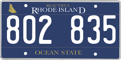 RI license plate 802835