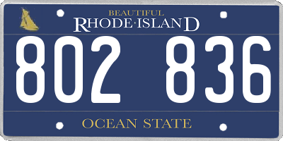 RI license plate 802836