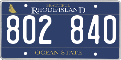 RI license plate 802840