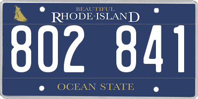 RI license plate 802841
