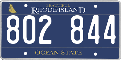 RI license plate 802844