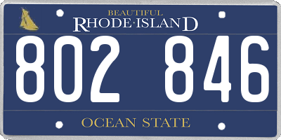 RI license plate 802846