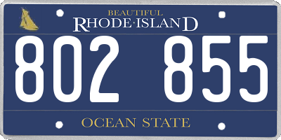 RI license plate 802855