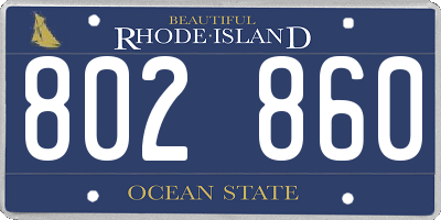 RI license plate 802860