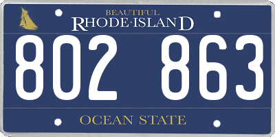 RI license plate 802863