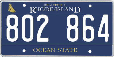 RI license plate 802864