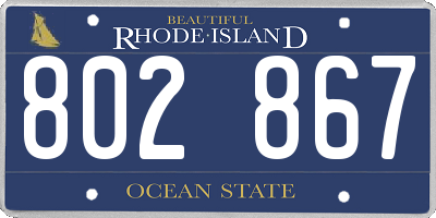 RI license plate 802867