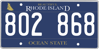 RI license plate 802868