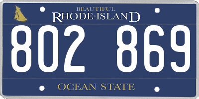 RI license plate 802869