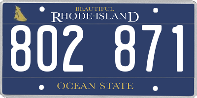 RI license plate 802871