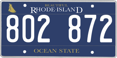 RI license plate 802872