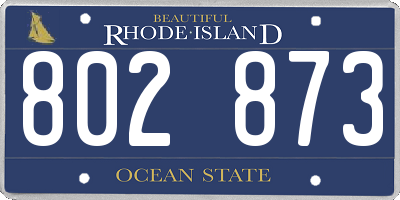 RI license plate 802873