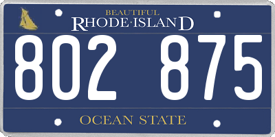 RI license plate 802875