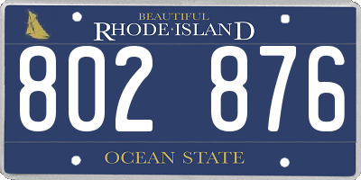 RI license plate 802876