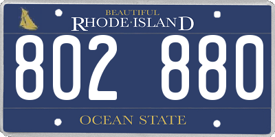 RI license plate 802880