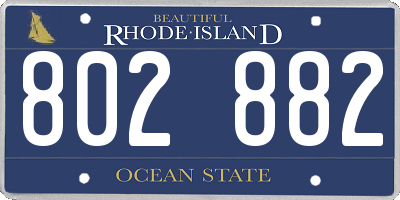 RI license plate 802882