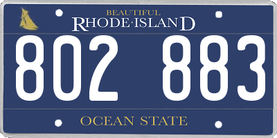 RI license plate 802883