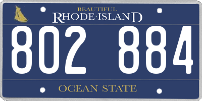 RI license plate 802884