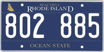 RI license plate 802885