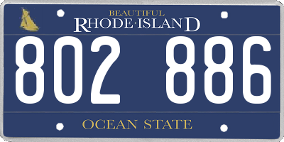 RI license plate 802886