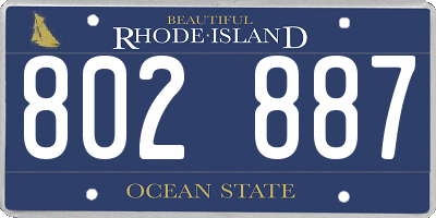 RI license plate 802887