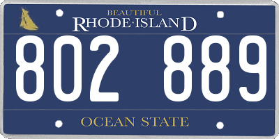 RI license plate 802889