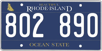 RI license plate 802890