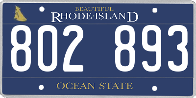 RI license plate 802893