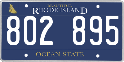 RI license plate 802895