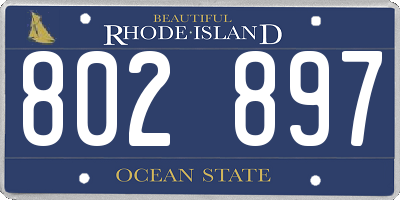 RI license plate 802897