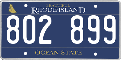 RI license plate 802899