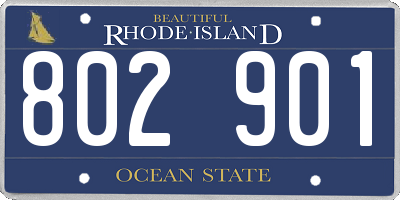 RI license plate 802901