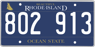 RI license plate 802913