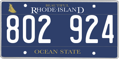 RI license plate 802924