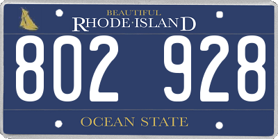 RI license plate 802928