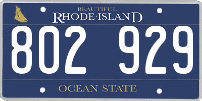 RI license plate 802929