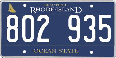 RI license plate 802935