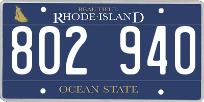 RI license plate 802940