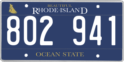 RI license plate 802941
