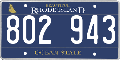 RI license plate 802943