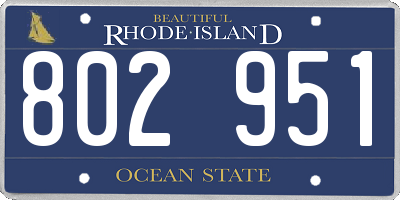RI license plate 802951