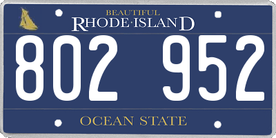 RI license plate 802952