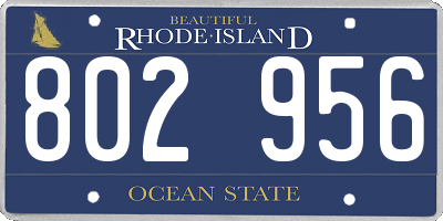 RI license plate 802956