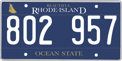 RI license plate 802957