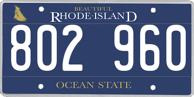 RI license plate 802960