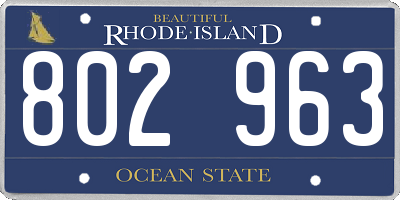RI license plate 802963
